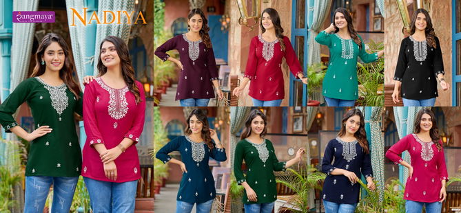 Nadiya By Rangmaya Embroidery Fancy Western Ladies Tops Manufacturers
